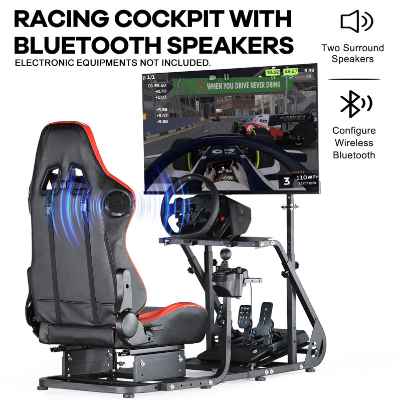 Fauteuil de jeu et de course ergonomique avec haut-parleurs intégrés Inbox Zero