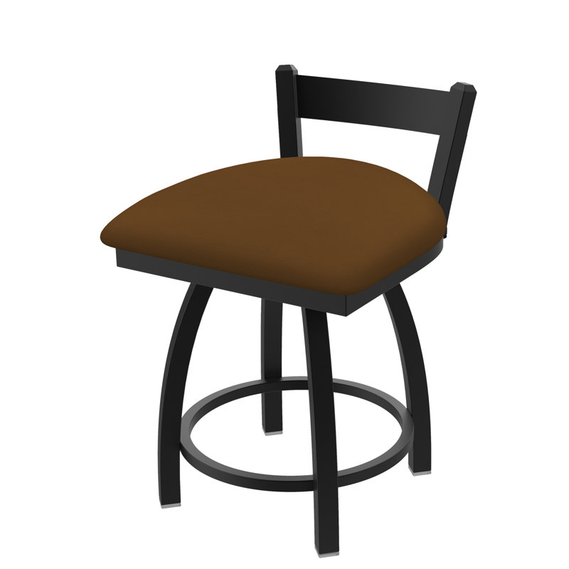 Tabouret de coiffeuse à dossier bas 18 po Catalina, Vinyle - Canter Bordeaux, Noir froissé