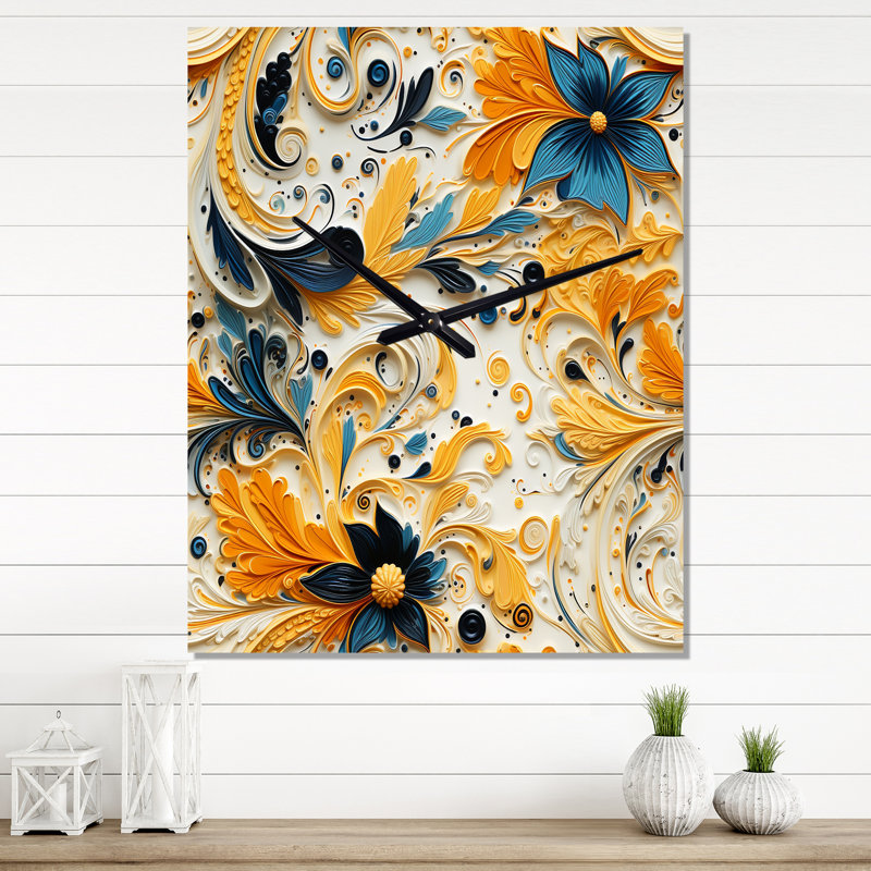 Tribal Fusion Marble Pattern - Glam Very Large Wall Clocks, Small