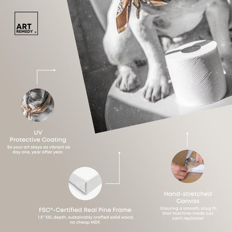 Impression sur toile Frenchie, H 30 po x l 20 po, Toile tendue avec châssis