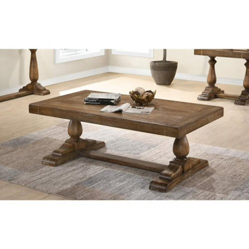 Table basse de 52 po en bois transitionnel, table basse de salon en bois massif, bois flottant, Bois flotté