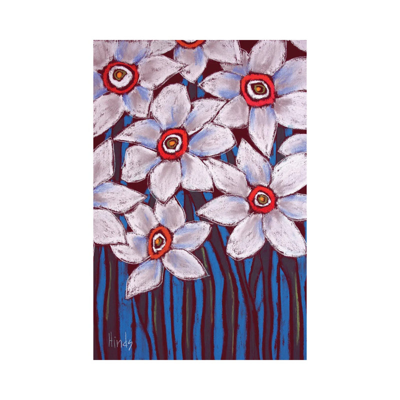 White Flowers by David Hinds - Gallery-Wrapped Canvas Giclée on Canvas, No Frame, 66.04 cm H x 45.72 cm W x 1.91 cm D