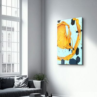 Peinture murale élégante en verre trempé 100% verre trempé, épaisseur: 0,16 pouce | Imprimé UV pour des couleurs éclatantes et une durabilité | Parfait pour la décoration intérieure et l'esthétique moderne