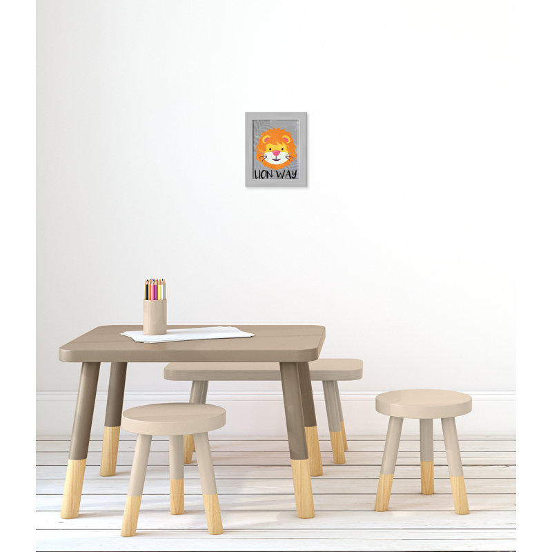 Impression sur papier Lion Way, H 10 po x l 8 po x P 0,6 po, Encadré plat argent