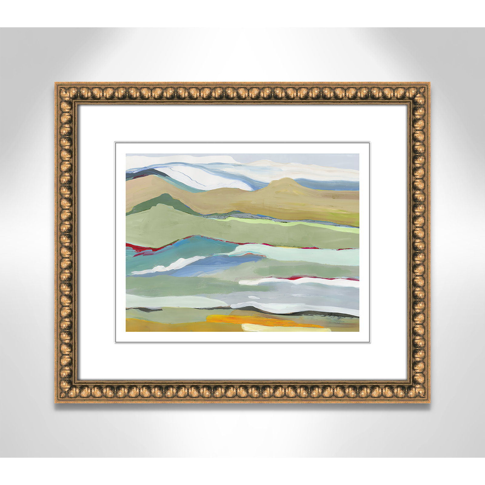 Goodbye Summer on the Hills - Picture Frame Painting, 17.25" H x 20.25" W x 0.88" D, Gold Bead Framed