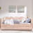 Linen Plaid Daybed With Two Storage Drawers And A USB Port-1440971287-1440971286