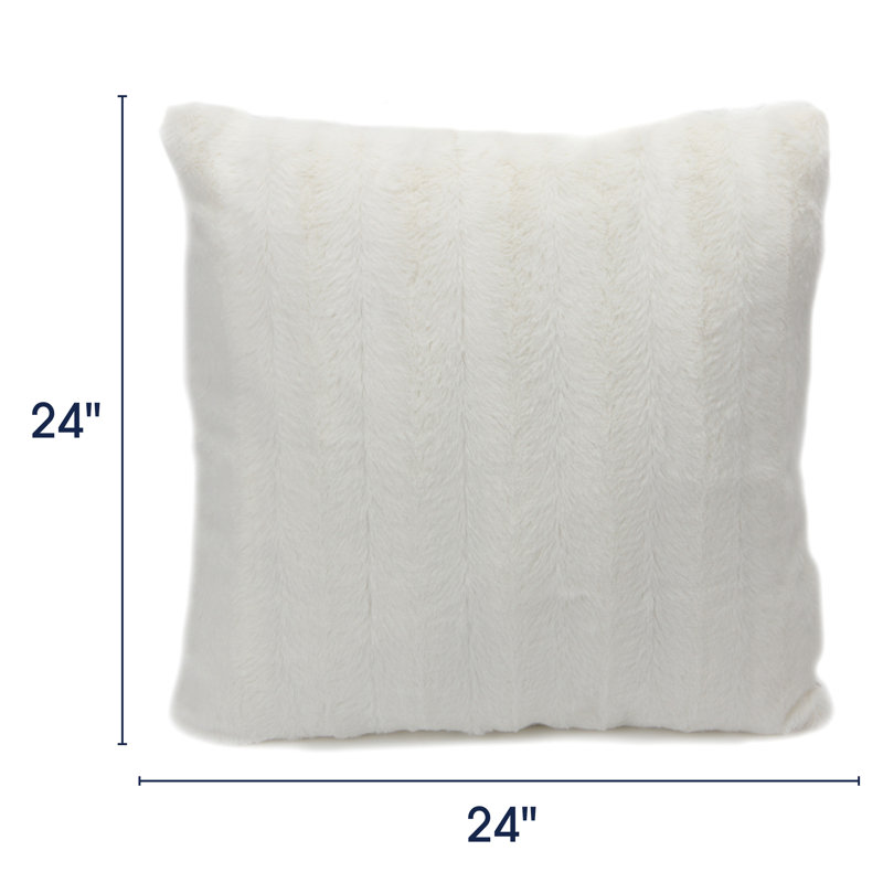 Housse et insert de coussin carré FRBIN, Blanc, H 24 po x l 24 po