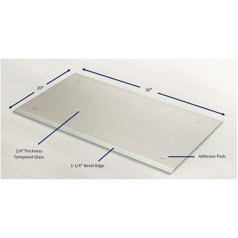 Clear Vinyl Desk Pad with Beveled Edge, 36" x 20"