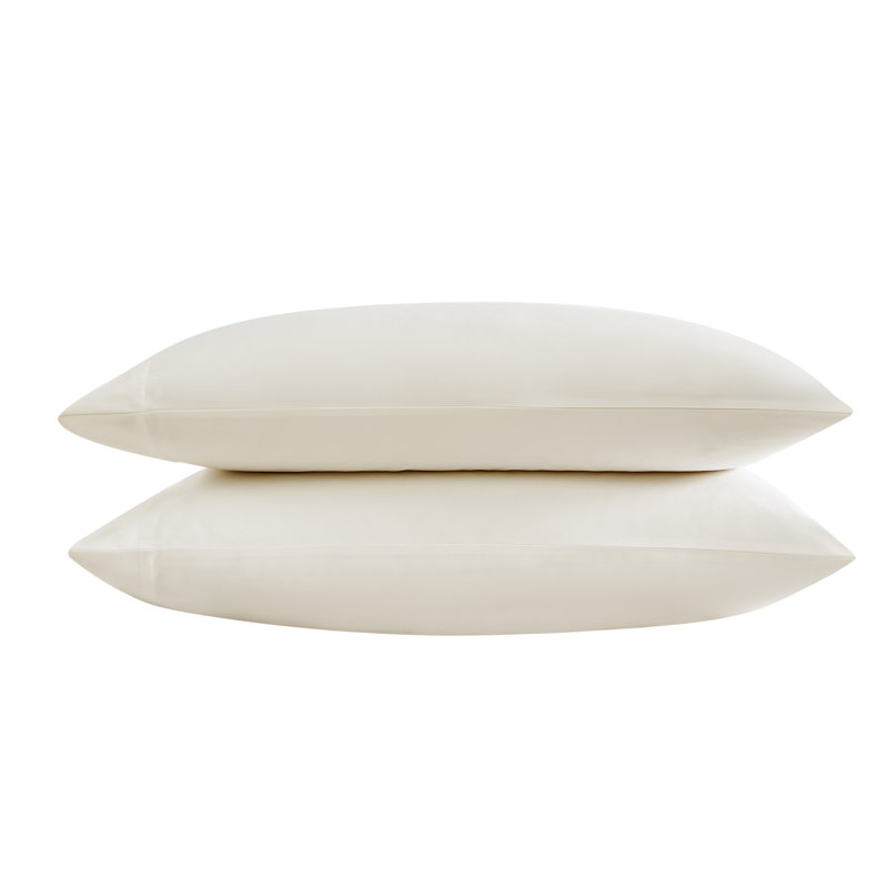 Vera Wang T800 Sateen CVC Pillowcase Set, Ivory