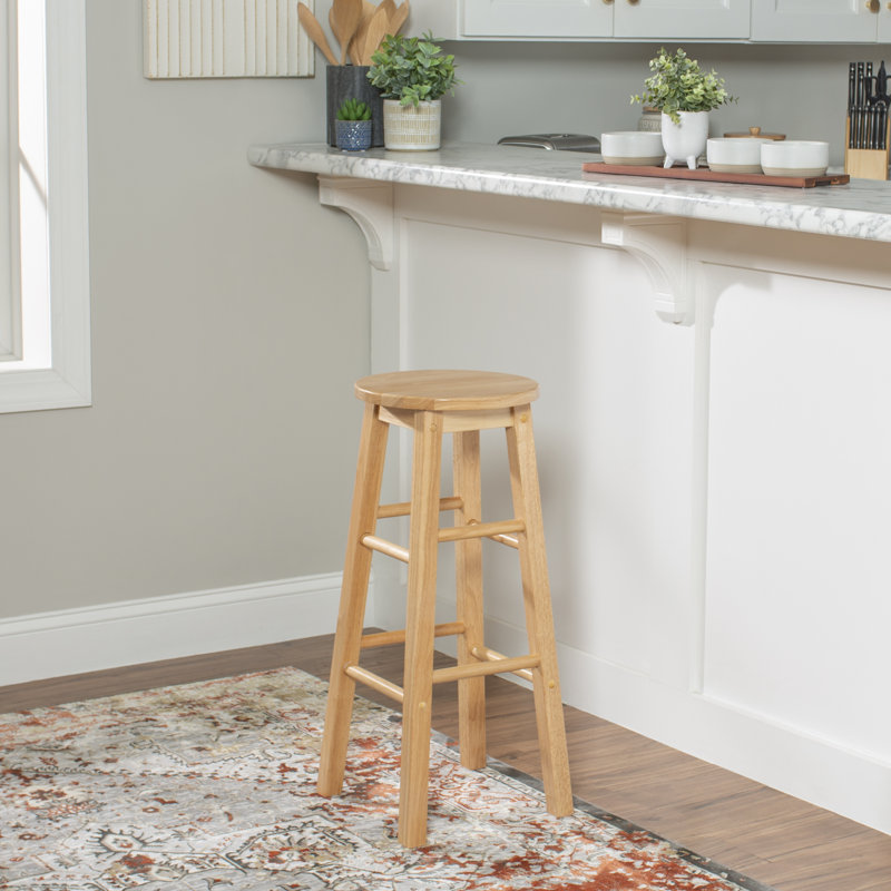 Bernistine Solid Wood Counter/Bar Stool, Bar Stool (29" Seat Height), Natural