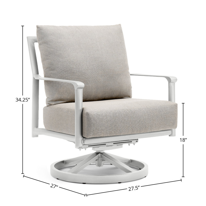 Chaise de patio pivotante avec coussins Aspen, Taupe, Gris clair