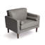 Fauteuil club capitonné Iliana en similicuir, accoudoirs carrés, avec 2 coussins-626856813