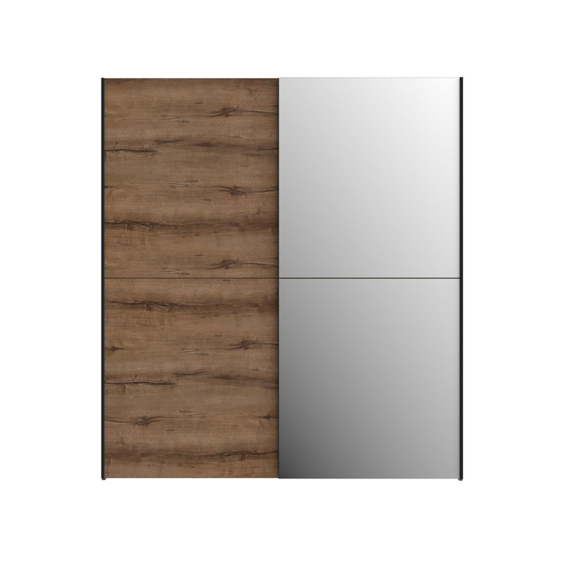 Alfaro 2 Door Manufactured Wood Wardrobe, Muddy Oak