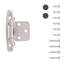 Encadrement de surface à fermeture automatique à surface variable - nickel satiné - charnières de porte d'armoire (ensemble de 2)-125019976-9114272