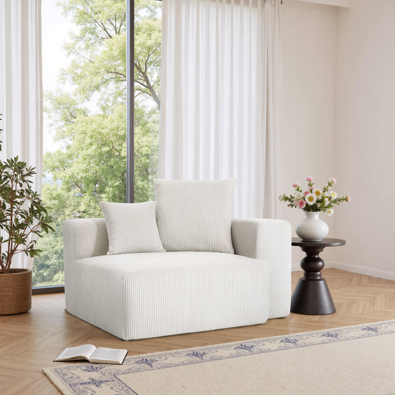 Upholstered Armchair, Beige