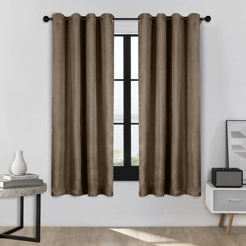 Panneau de rideau obscurcissant 100% polyester, L 52 po x L 63 po, Coriandre