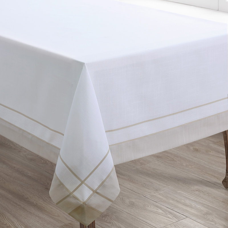 Square Striped Tablecloth, Natural