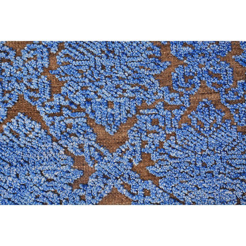 Wool Moroccan Area Rug in Blue, Rectangle 8' x 10'