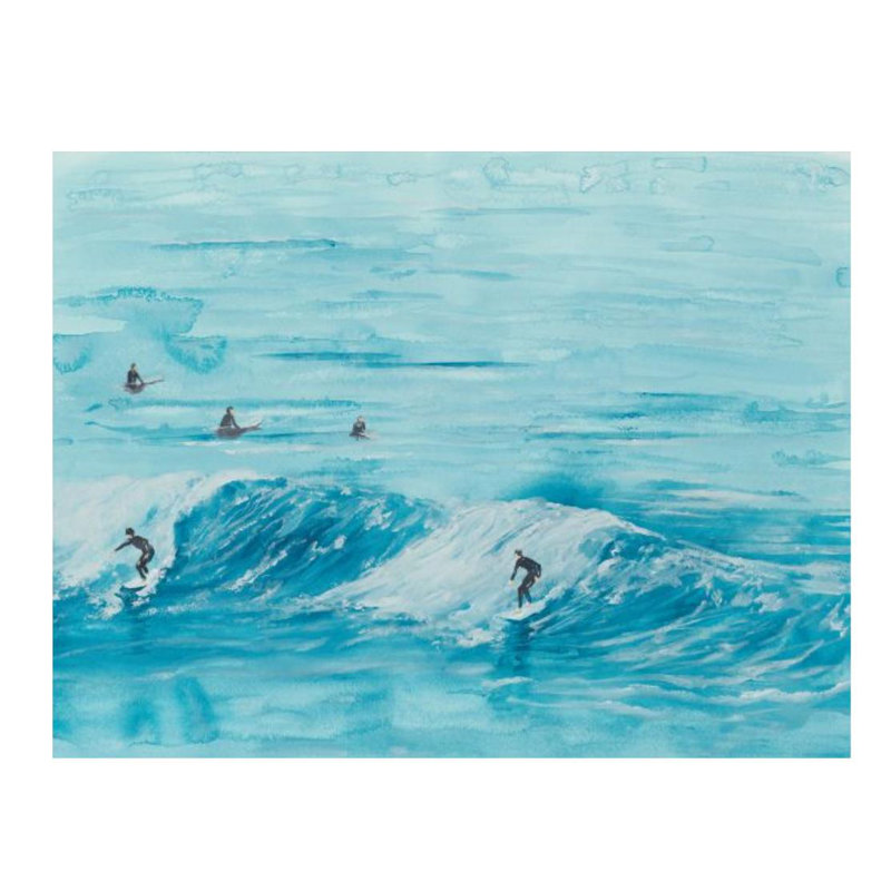 Swell par Sara Brown - peinture, Couche de verre, H 24 po x l 32 po x 1,5 po