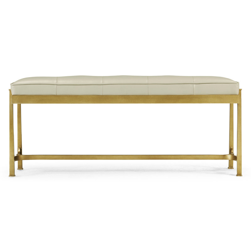 Luxe Leather Bench, Gold