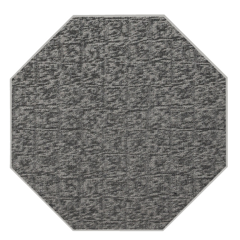 Tapis intérieur / extérieur gris Ganimete, Octogonal 5 pi