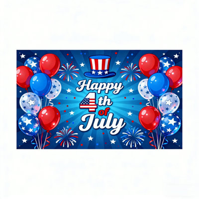 4th Of July Background Cloth Set Stylish Patriotic Decor Photo Scene Hanging Fabric For Independence Day Home Yard Party Picture Use