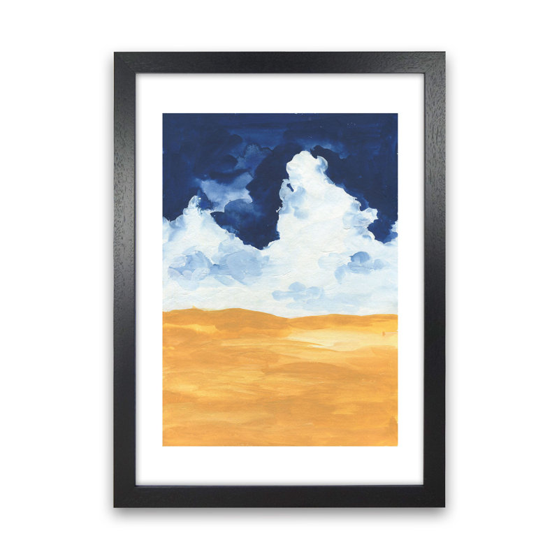 Horizon Abstract Clouds 1 Piece Wall Art, 42cm H x 29.7cm W x 3cm D, Black Framed