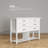 6 Drawers White Wooden Console Table With Open Storage Shelf
