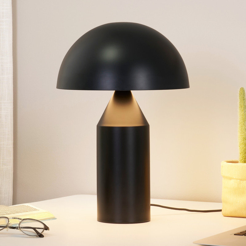 Venus Lampe de table moderne à DEL avec abat-jour à intensité variable, Noir
