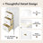 White Makeup Vanity With Triple Mirror, 6 - Drawer Organization, Comfortable Stool And Full Length Mirror For Bedroom Use Antique Style Storage Solution, Soft Cushioned