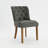 Dining chairs (set of 2) linen fabric upholstery tufted back, for kitchen room. modern,contemporary design .walnut solid rubber wood leg, "S" sring suspension.-659673124