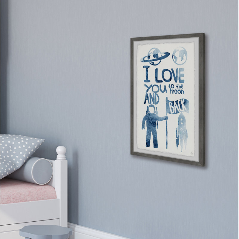« astronaute love », art encadré Raynard, H 24 po x l 16 po x P 1,5 po
