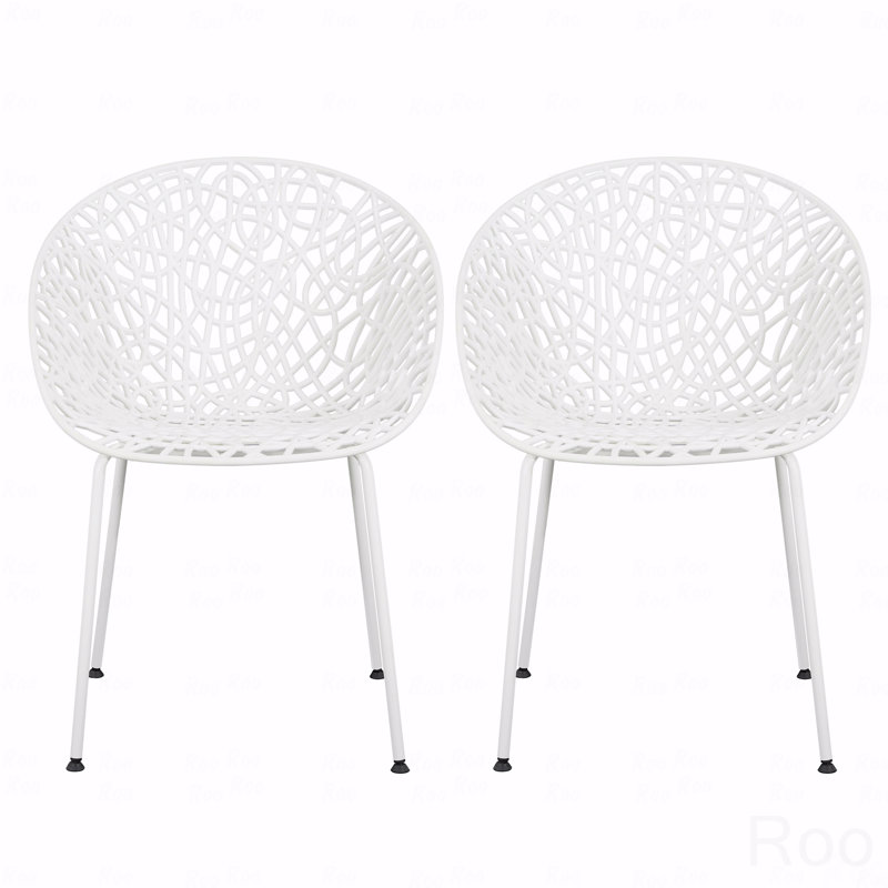 Ensemble de 2 chaises de patio d'extérieur, Blanc