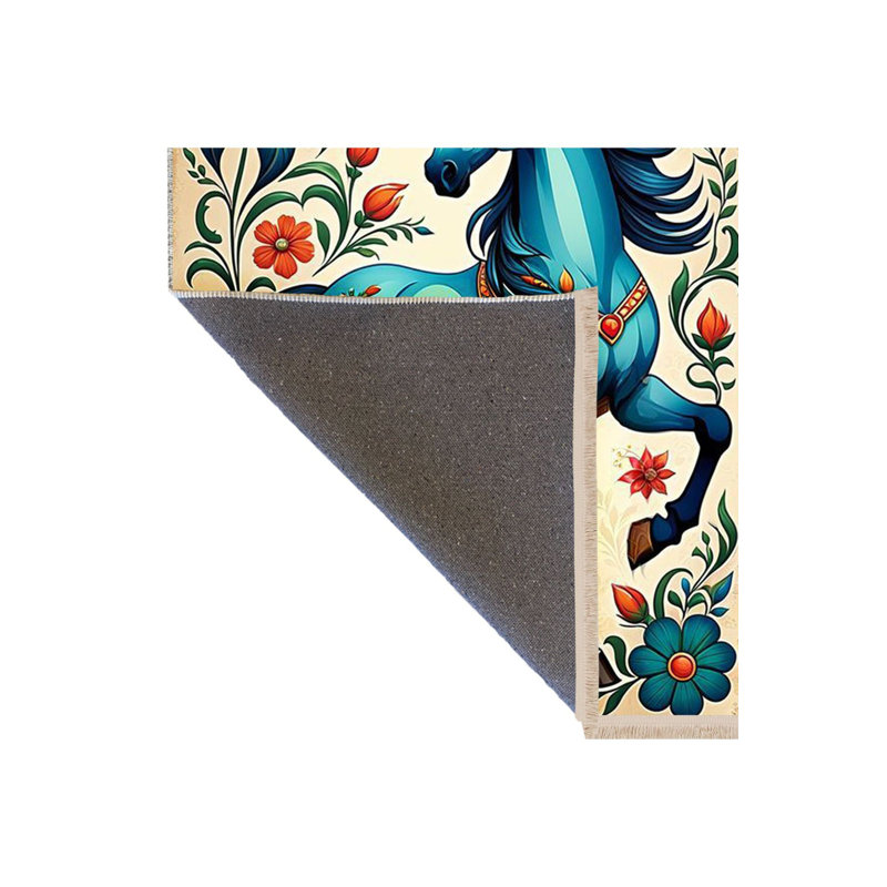 Tapis décoratif lavable à la machine orange, Tapis de couloir 2 pi 6 po x 6 pi 7 po inclus