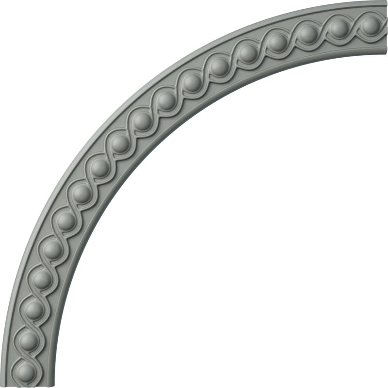 Ensemble d'anneaux de plafond Hillsborough, H 50 po x l 50 po x P 0,75 po, Simple (1/4 d'un cercle complet)