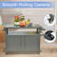 Armoire de rangement pour barbecue avec roulettes, table de barbecue en métal pour l'extérieur-106912377