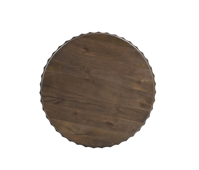 Table basse ronde en bois massif 36 po