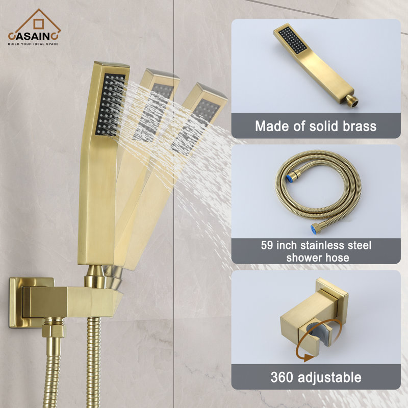 All-In-One Kit with Rough in-Valve, Brushed Gold