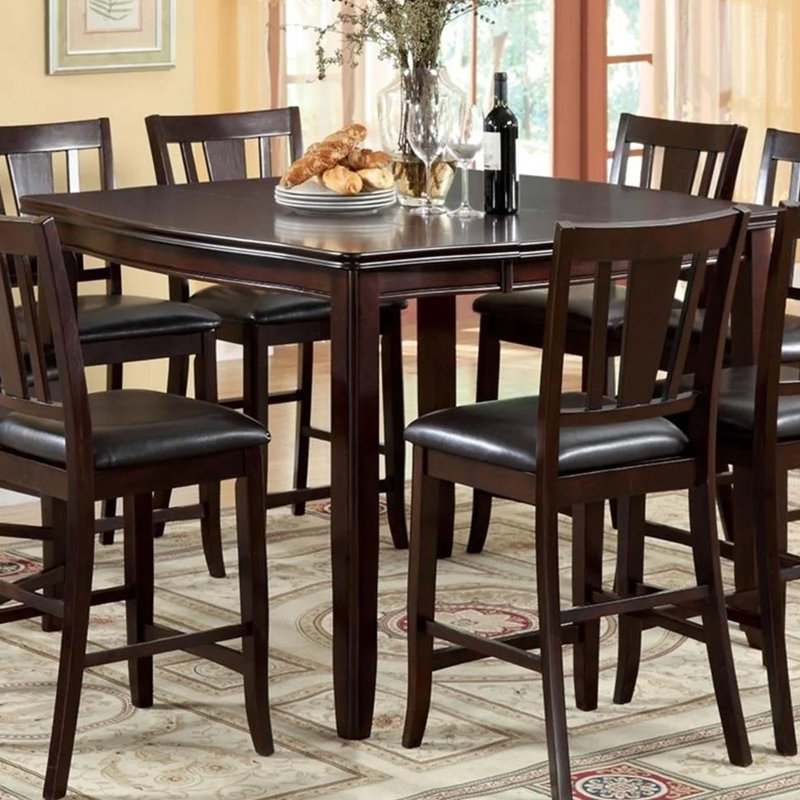 Table de comptoir carrée de 19,4 po de largeur, espresso