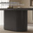 62.99" Modern Oval Black Dining Table Set with 6 Chairs for Kitchen, Bar, Living Room-1768396265-1768396269