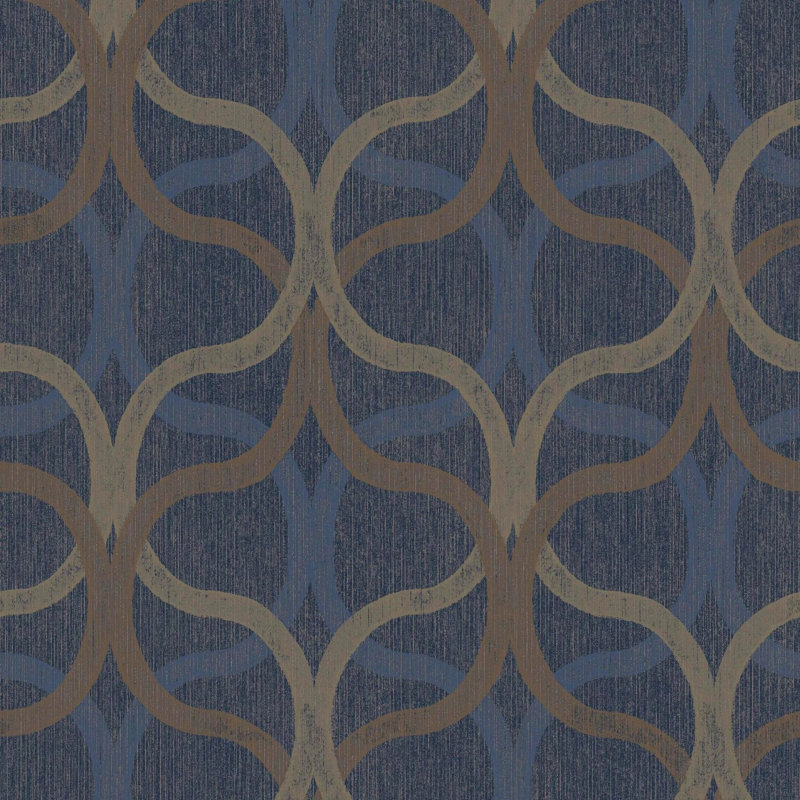 Boutique Refine Geometric Wallpaper, Navy