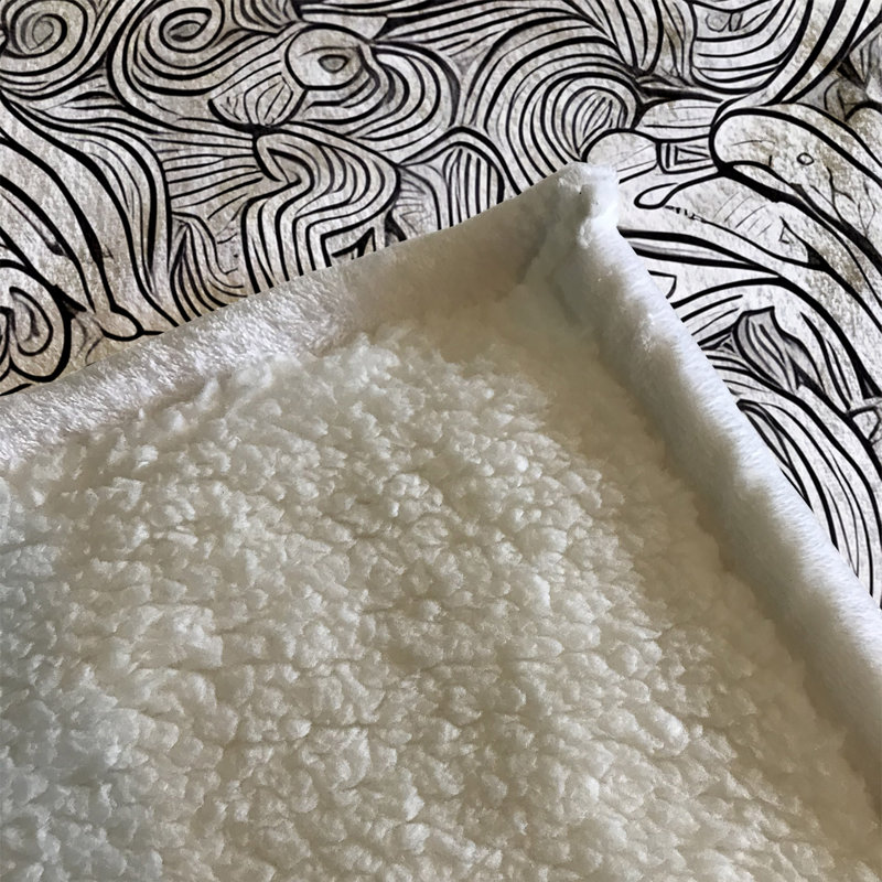 Throw Blanket, 51" W x 60" L, Black/White, Abstract