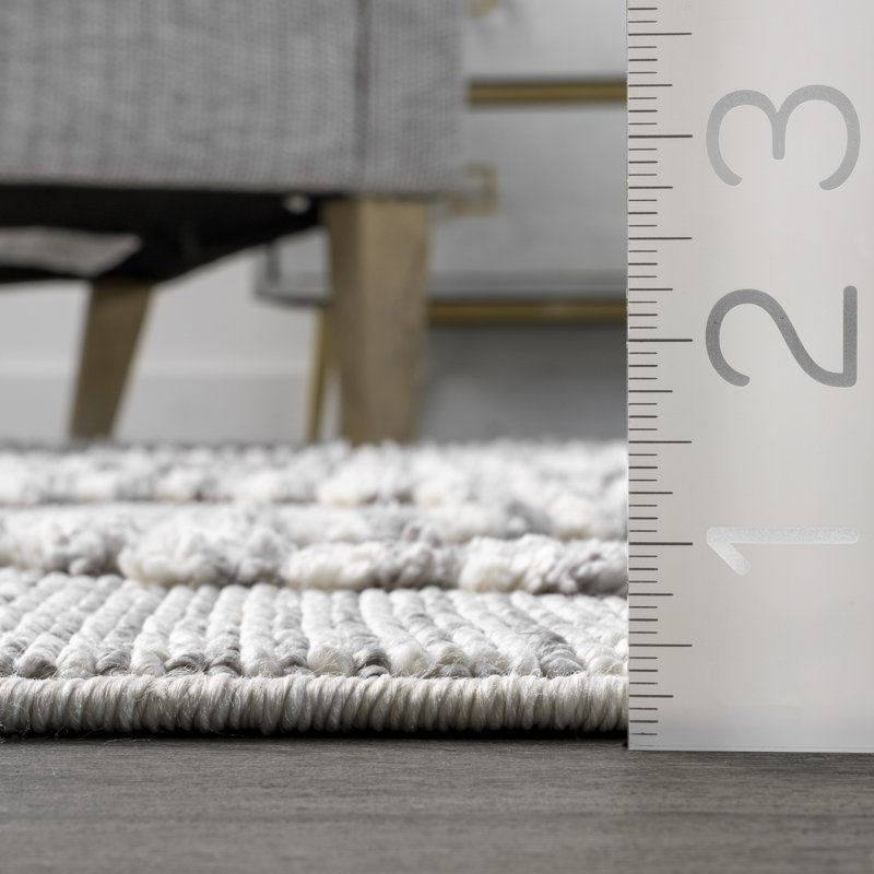 Sroka Geometric Gray Area Rug, Runner 2' x 6' 7"