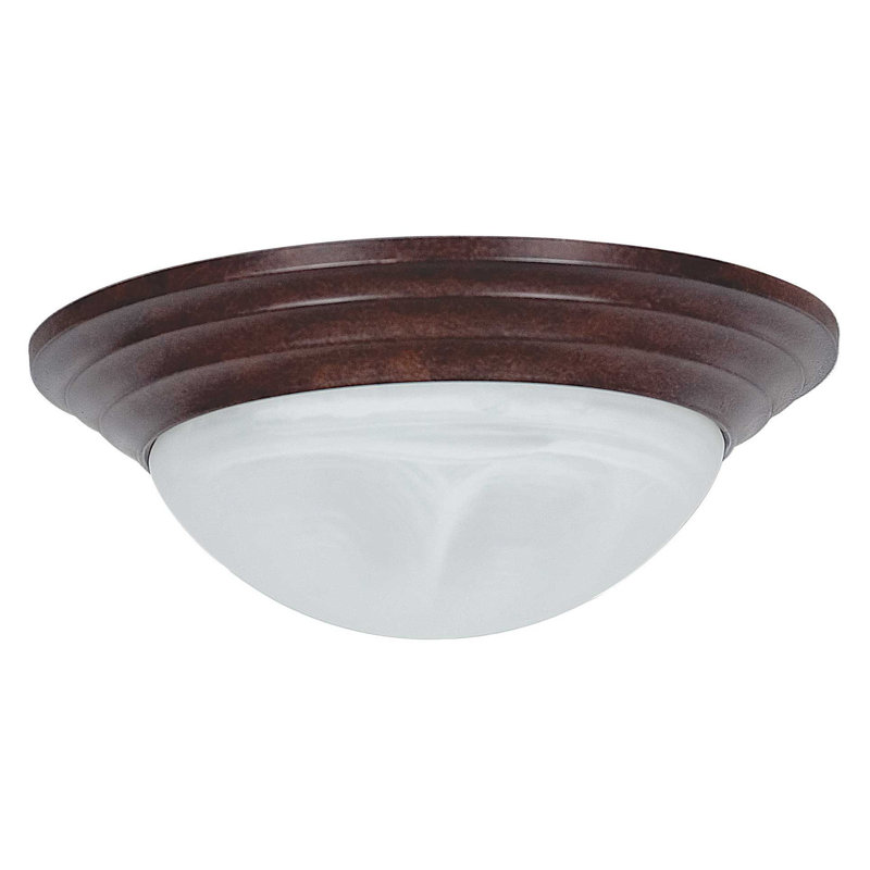 Dews Glass Flush Mount, 4.13" H x 14" W x 14" D, White