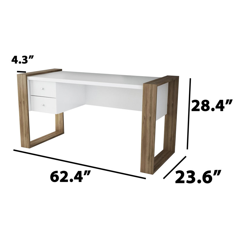 Writing Desk, White/Walnut