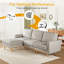 Canapé modulaire de 97 po, canapé en L avec repose-pieds mobile, canapé en velours côtelé confortable avec coussin à ressorts-682220866