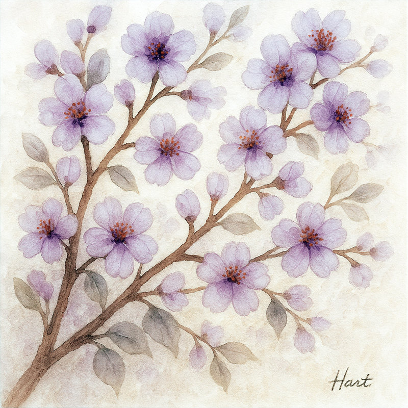 Éveil printanier - art mural aquarelle, H 30 po x l 30 po