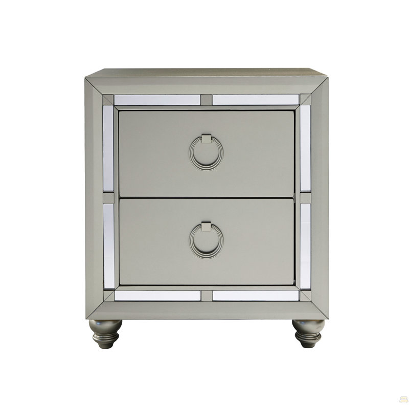Chloe Gemstone Silver Nightstand