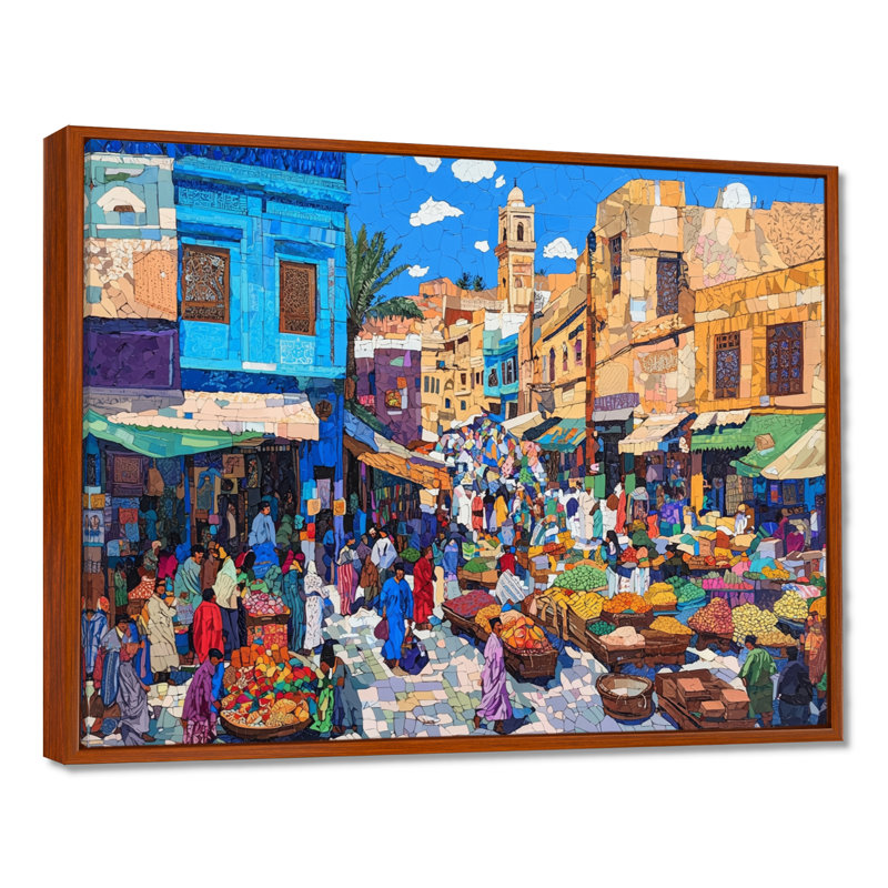 «Fez Frenzy Fez Morocco IV», impression d'art mural paysage, H 24 po x l 32 po, Brun