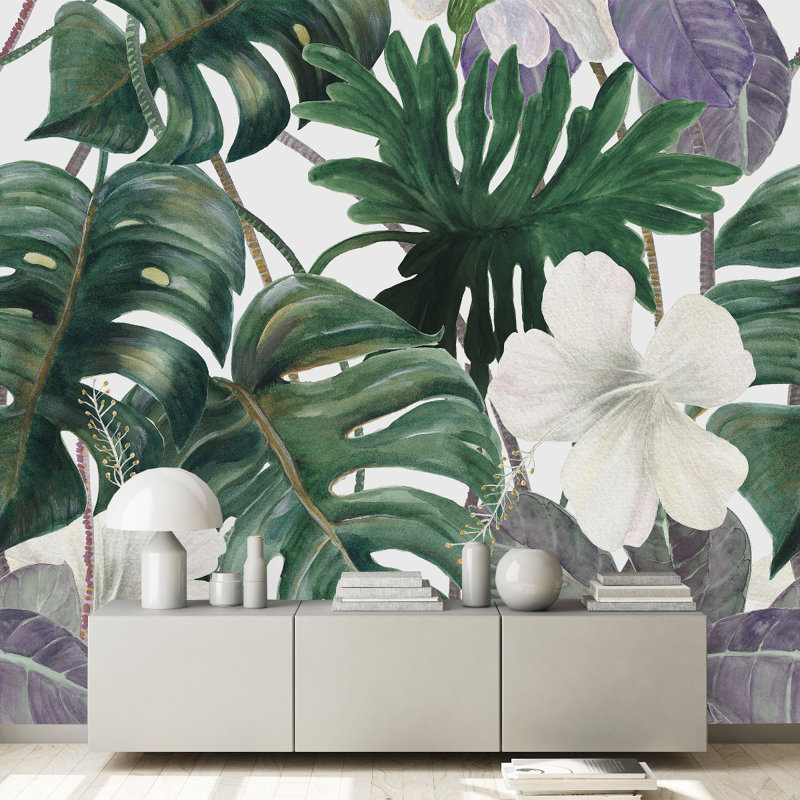 Keara Floral Wall Mural, 10.42' W x 10.42' L
